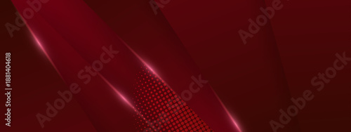Sophisticated dark red abstract background with sharp overlapping layers and glowing light edges with halftone accents