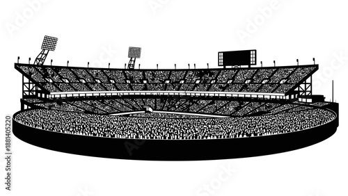 Crowded stadium with spectators watching event