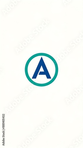 Free Download A simple, symmetrical graphic featuring a bold blue letter 'A' enclosed within a green and blue ring on a white background. It's minimalist - GFXLoad