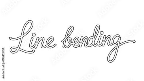 Line bending text in elegant cursive font