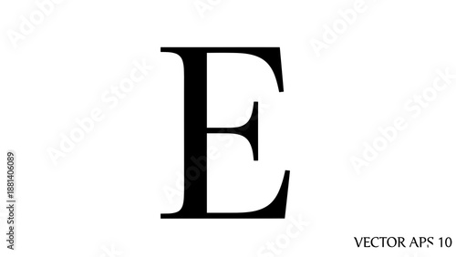 Large black letter e on white background