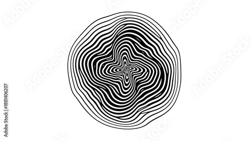 Black and white abstract topographic map illustration