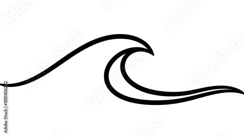 Simple black wave icon on white background