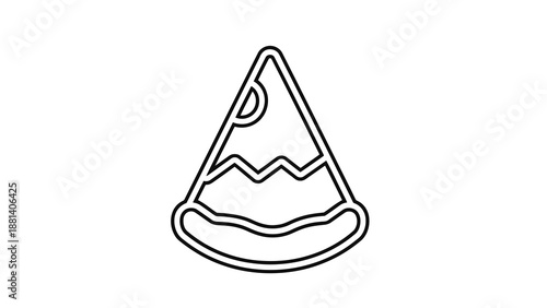 Simple line drawing of a pizza slice