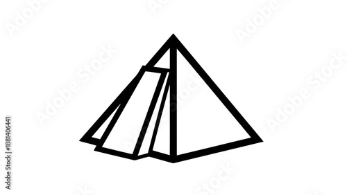 Simple line drawing of a tent