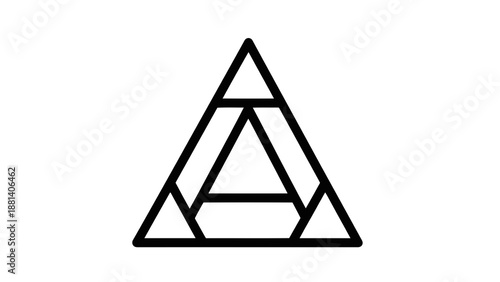 Geometric triangle shape with nested triangles