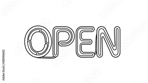 Open sign illustration on white background