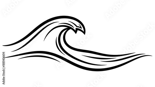 Big wave illustration on white background