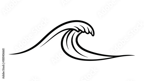 Ocean wave illustration on white background