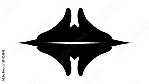Abstract black shape on white background