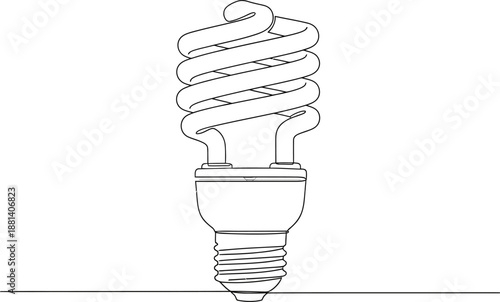 Energy Saving Light Bulb – Compact Fluorescent Lamp Line Art Illustration
Compact Fluorescent Lamp (CFL) Light Bulb (Energy Saving Line Art)