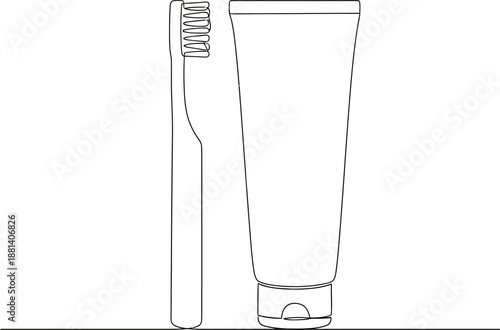Toothbrush and Toothpaste – Oral Hygiene Line Art Illustration
Toothbrush and Toothpaste Tube Set (Oral Hygiene Line Art)
