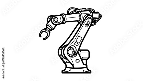 Industrial robot arm illustration