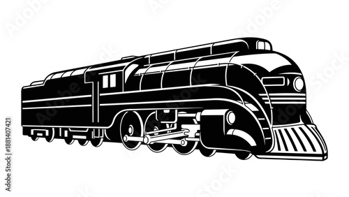 Vintage train locomotive illustration