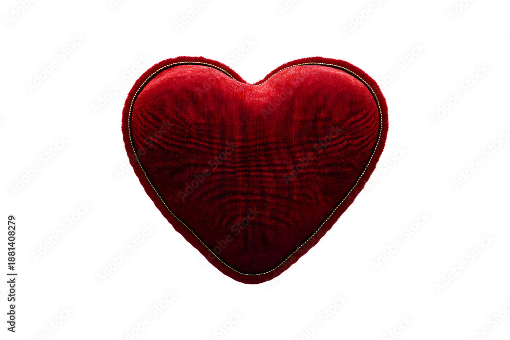 Fototapeta premium Red glossy love word sign typography for Valentine message, isolated on transparent background