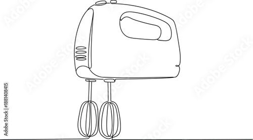 Electric Hand Mixer – Kitchen Appliance Line Art Illustration
Electric Hand Mixer with Beaters (Kitchen Appliance Line Art)
