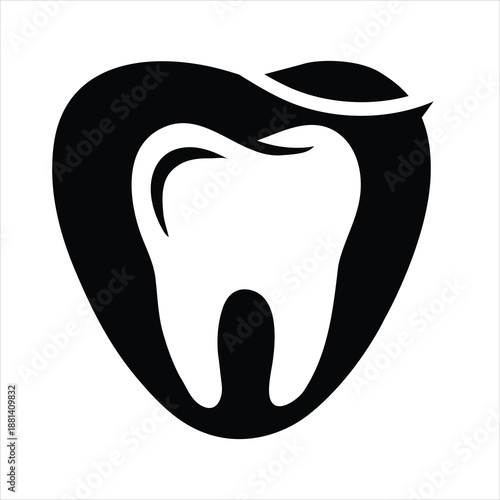 Dental Medical Icon Black and White Vector