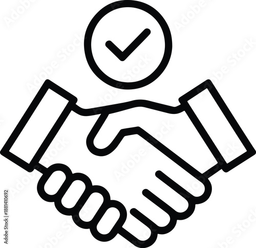 Successful business deal with handshake agreement vector