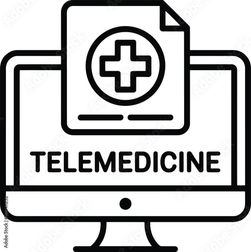 Telemedicine online medical consultation concept outline
