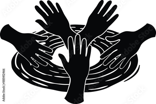 Hands united in support