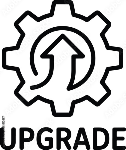 Upgrade concept with gear and arrow pointing up