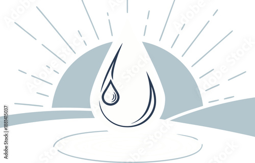 Sunrise water drop reflection