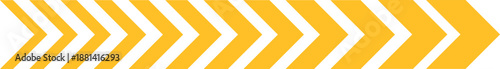 Long yellow arrow stripe vector pattern pointing right, direction and navigation indicator design for traffic, motion flow, warning or user interface