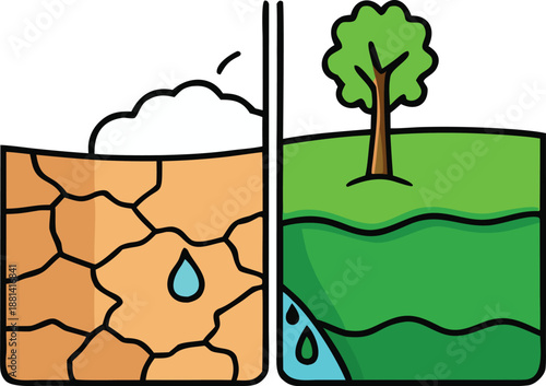 Rain revitalizing dry land