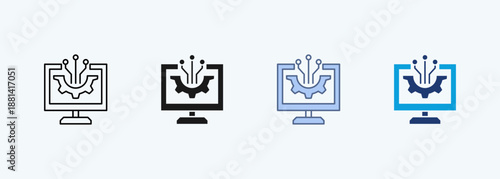 technology multiple style icon collection