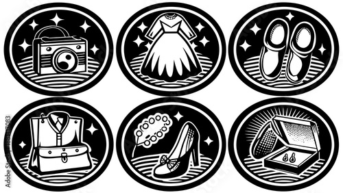 :modern fashion and lifestyle line icons collection created with generative ai