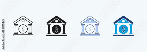 Financial sector multiple style icon collection