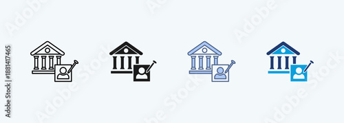 Political sector multiple style icon collection