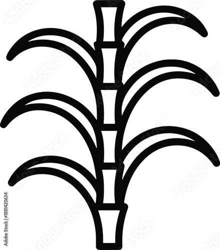 Sugar cane plant icon design outline