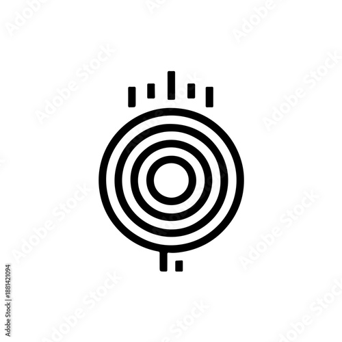 icon featuring a glowing coil design with heat radiation lines. represents thermal energy, industrial heating components, and domestic appliance technology, ideal for technical manuals, science projec
