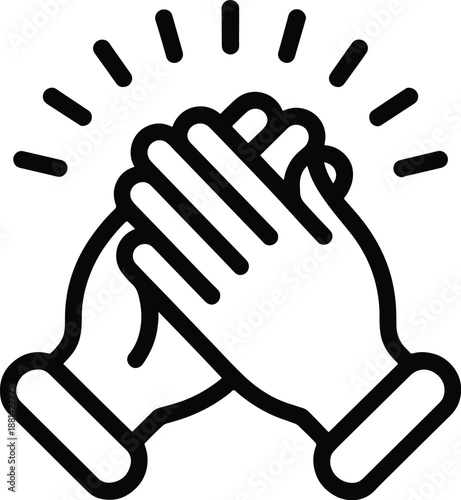 Two hands clapping symbol of success applause