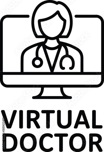 Virtual Doctor Online Healthcare Consultation Icon