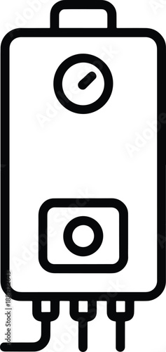Water heater icon outline design vector