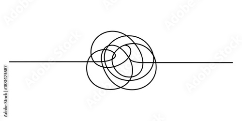 The path of life: from simplicity through confusion and back to straight forward progress Vector, illustration