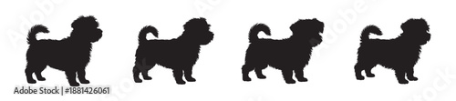 Dog Silhouette Vector Set with Standing and Sitting Canine Profiles