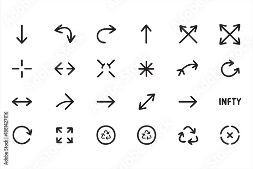 App Design Arrow Icons for Navigation Menus, Controls, and Transitions