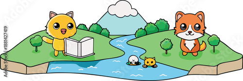 Animals enjoying nature