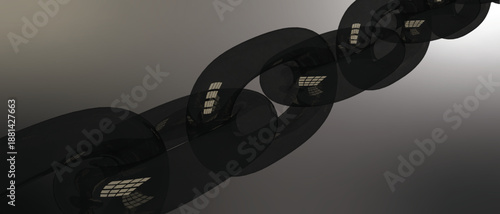 Industrial Chain Gray Background Heavy Metal Link Strength Concept