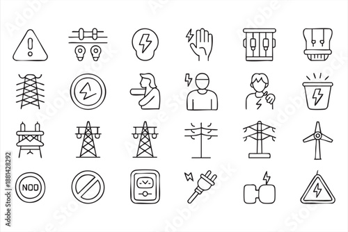 Electrical Risk Icons for Energy Infrastructure and Monitoring Interfaces
