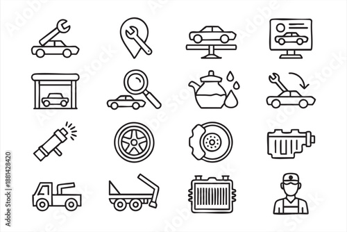 Vehicle Service Symbols for Mechanic Software and Web Interfaces