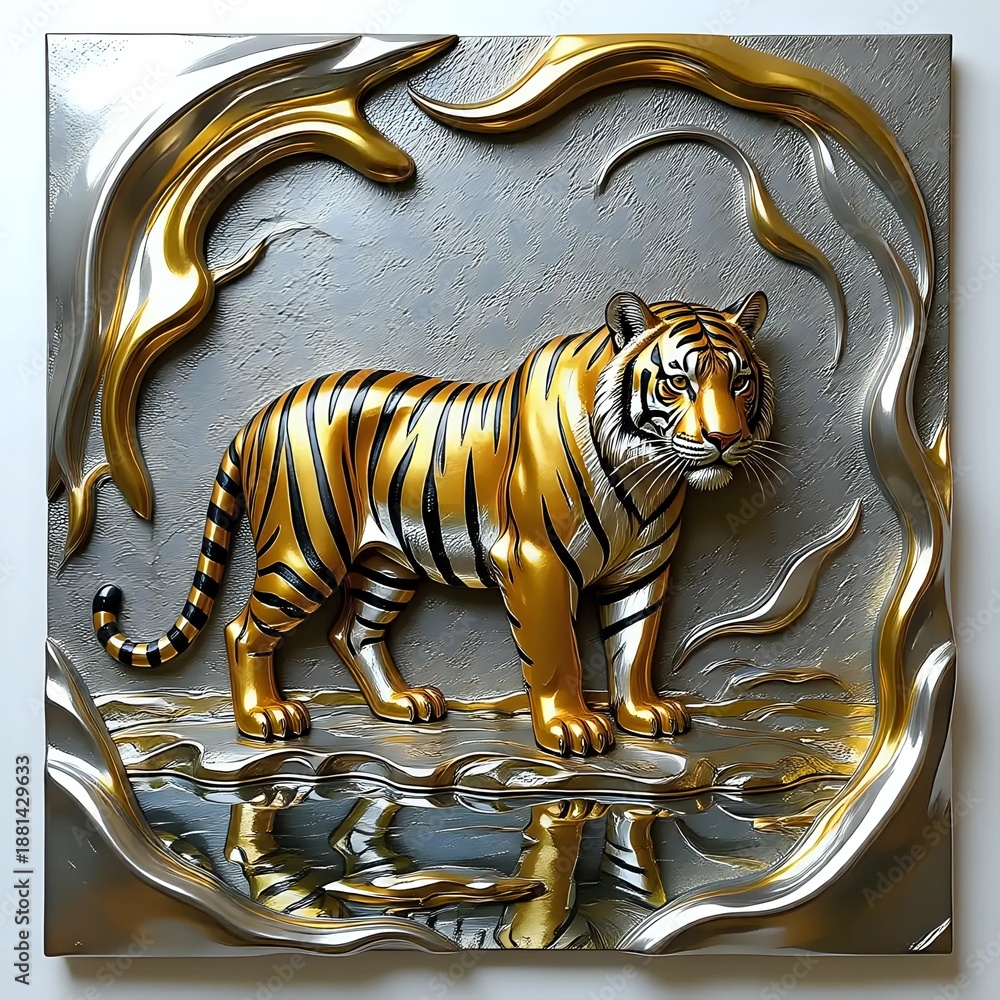 Fototapeta premium Tiger on white background