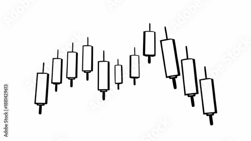 Financial chart illustrating market trends with candlestick patterns indicating fluctuations in a business context
