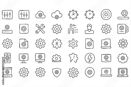 Software Management Icons for Admin and Control Dashboards