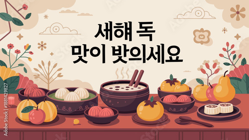 Seollal Korean New Year Feast with Traditional Dishes