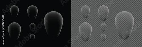 Vector glossy realistic white balloon on transparent background. Festival romantic decorations.