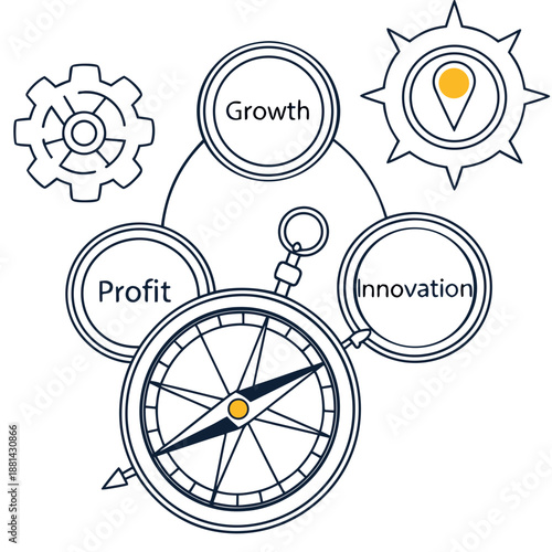 Business Goal Setting Concept Illustration  Minima (1) Vector Icon Illustration